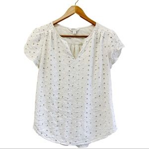 Stitch Fix Market & Spruce White Eyelet Blouse Medium